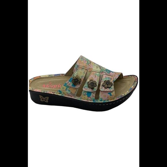 Alegria Shoes - Alegria Leather Adjustable Slide Sandals Earth Goddess - Medium